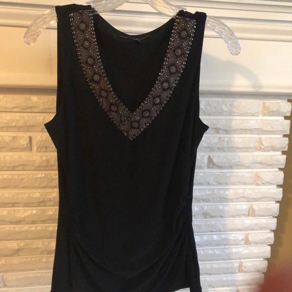 WHBM Sleeveless Top w/Beaded Detail - Picture 2 of 7